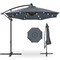 Best Choice Products 10ft Solar LED Offset Hanging Outdoor Market Patio Umbrella w/ Adjustable Tilt